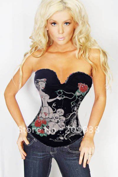 2269B hot sell  new rocker art design sexy corset, party corset,stylish sexy lingerie,underwear women cheaper price