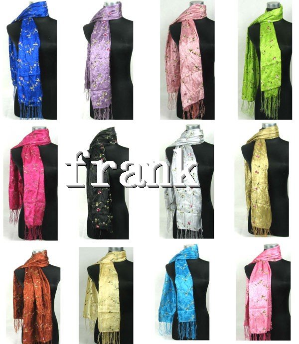 22pcs/ wholesale embroidery silk Scarves Shawl Wrap stole Scarf S87