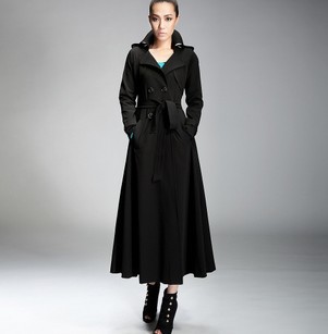 23073The new dress fashionable collar double breasted grows leisure trench coat