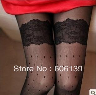 2355 South Korean fashion imports of silk stockings,Thigh lace socks 5pcs/lot Free Shipping