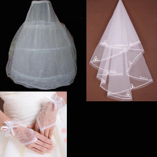 23refreshing bride wedding formal dress d30052 bundle veil gloves