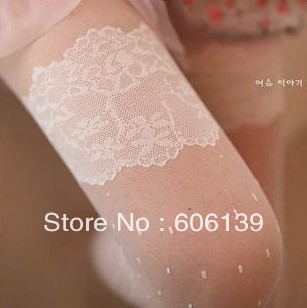 2407  the new fashion  princess white lace thigh stockings tights 5pcs/lot Free Shipping