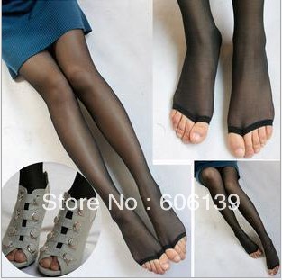 2495 Open toe  fish mouth silk socks/Open-toed core-spun yarn with silk stockings tights 5pcs/lot Free Shipping