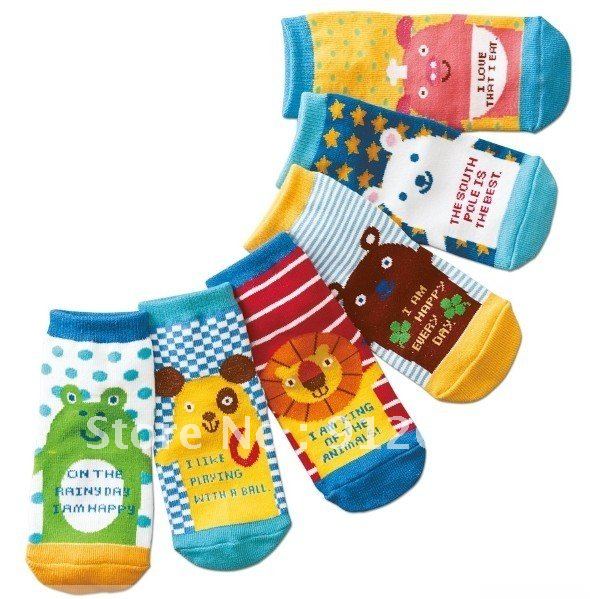 24pairs/lot Children animal cotton socks baby footwear 15cm-19cm free shippping
