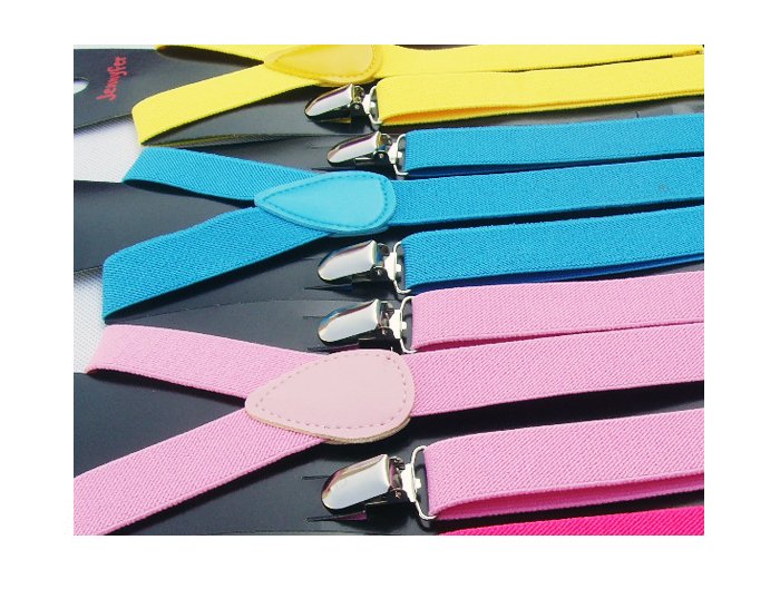 250 pcs/lot Clip on Adjustable Braces Candy Unisex Pants Y-back Suspender Braces Elastic Belt