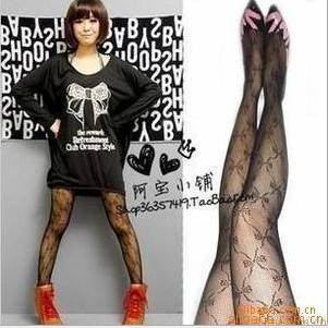 2510 Korea  edition class lady Bowknot  pantyhose/Net render socks 5pcs/lot Free Shipping