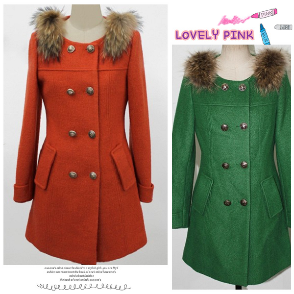 25d49 o-neck woolen overcoat trench outerwear winter