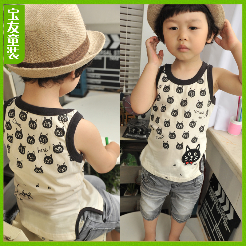 2613 2013 summer print male child vest