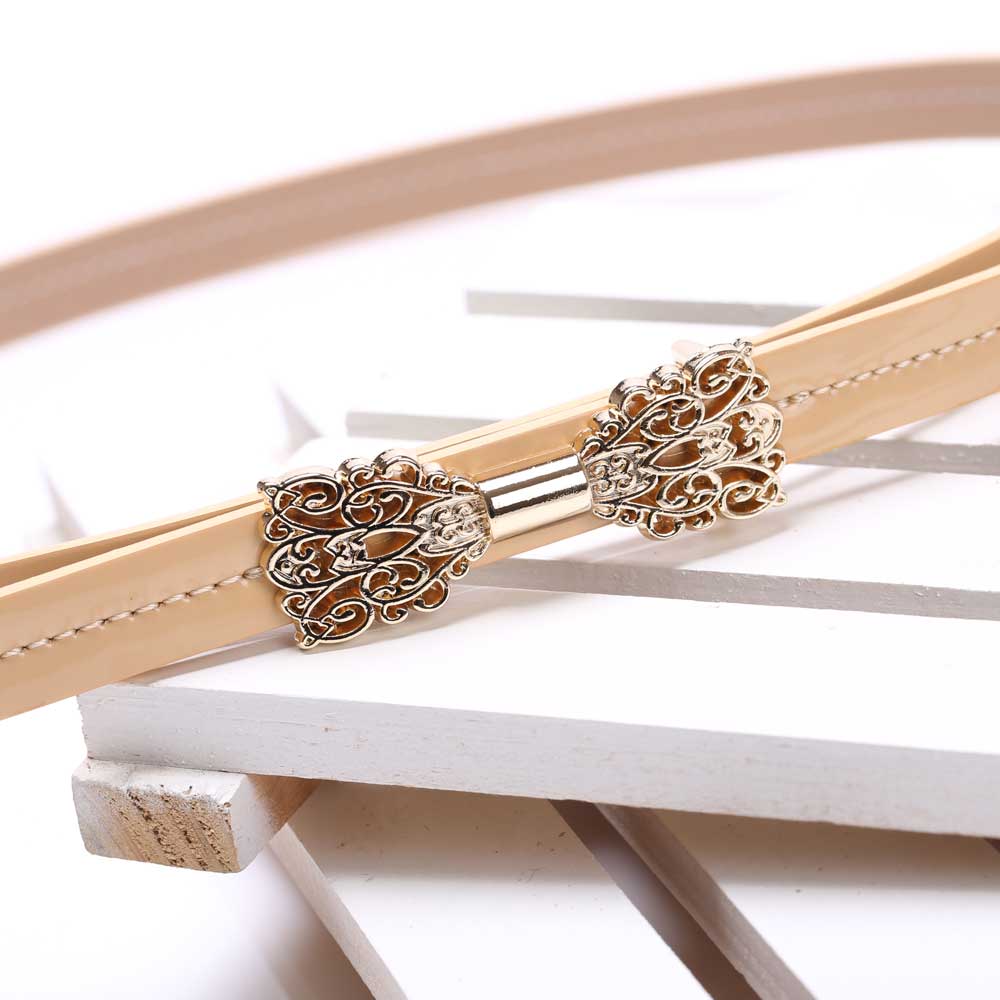 264 genuine leather cowhide japanned leather bow Women thin belt strap belt exquisite