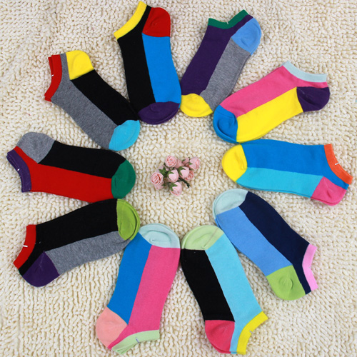 2726 colorant match socks male women's lovers candy color sock slippers sock