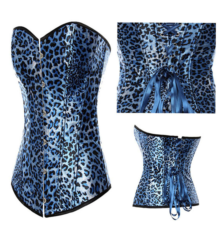 2759 blue dropshiping Women intimates sexy lingerie satin corset size S-2XL