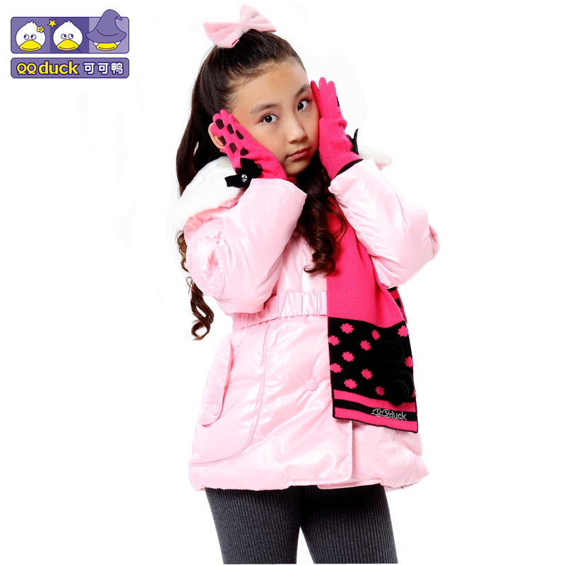 279 children's clothing female child hooded thickening down coat 02043