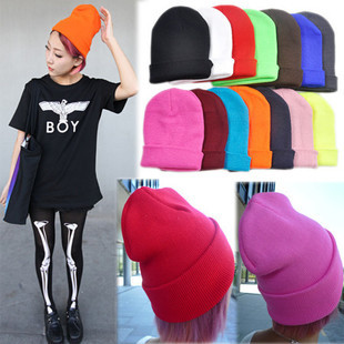 28 Colors! Free Shipping 2012 New Fashion Women Neon Cap Womens Beanies Winter Cap For Women Knitted Winter Hat For Men