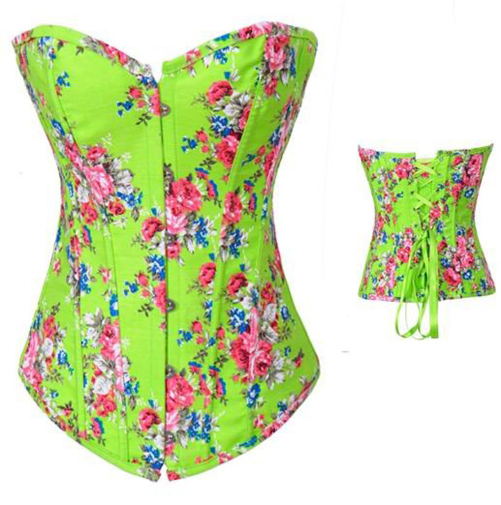 2817 Women intimates shaper sexy lingerie satin corset size S-2XL