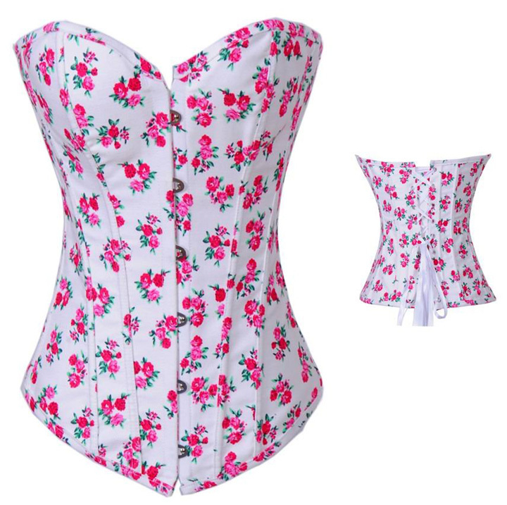 2820 Women intimates shaper sexy lingerie satin corset size S-2XL