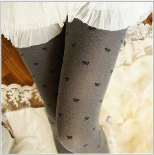 2824 small bowknot hemp grey velvet pantyhose 10pcs/lot Free Shipping