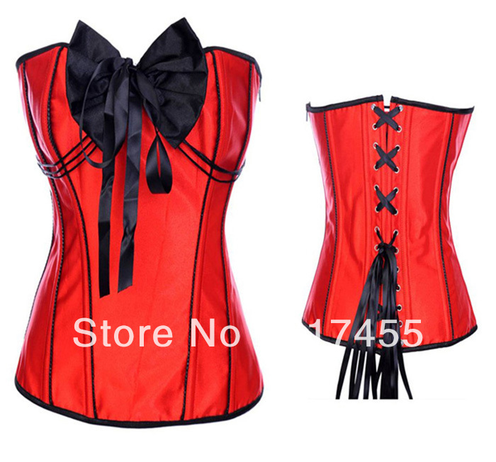2850 Dropshiping Women shaper sexy lingerie satin corset red wholesale