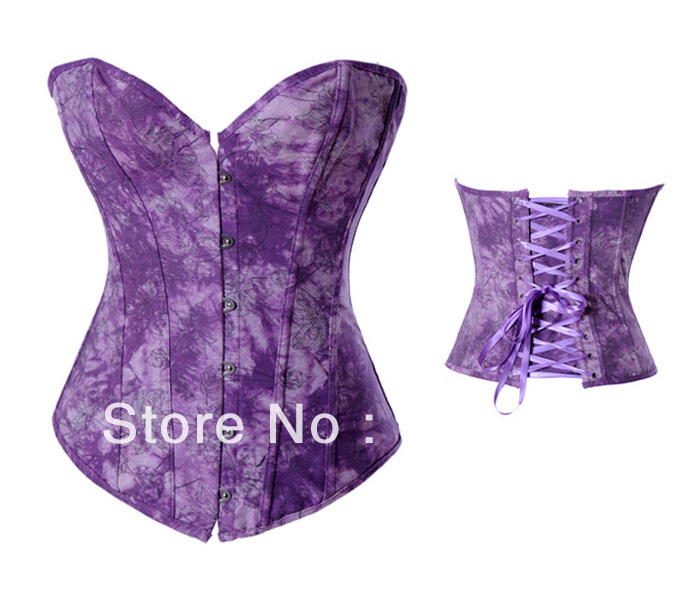 2890 Dropshiping Women intimates sexy lingerie purple denim Corset wholesale