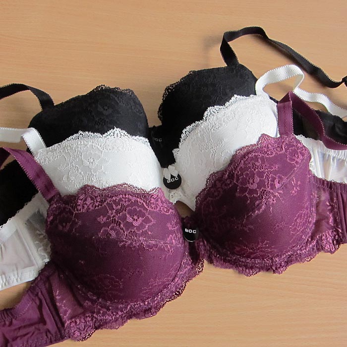 29d three-color lace print thin sponge bra 90e cup