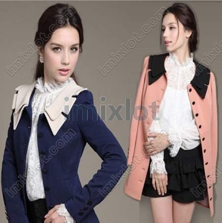 2Colors HANDMADE NEW Luxury FASHION Trench Coat SLIM WOMEN Long Sleeves Outwear Free Shipping [CL0002*1]