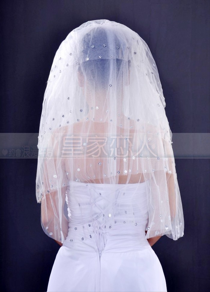 2g    married wedding  white handmade embroidery five-pointed star bead 4  ts17 bride veil