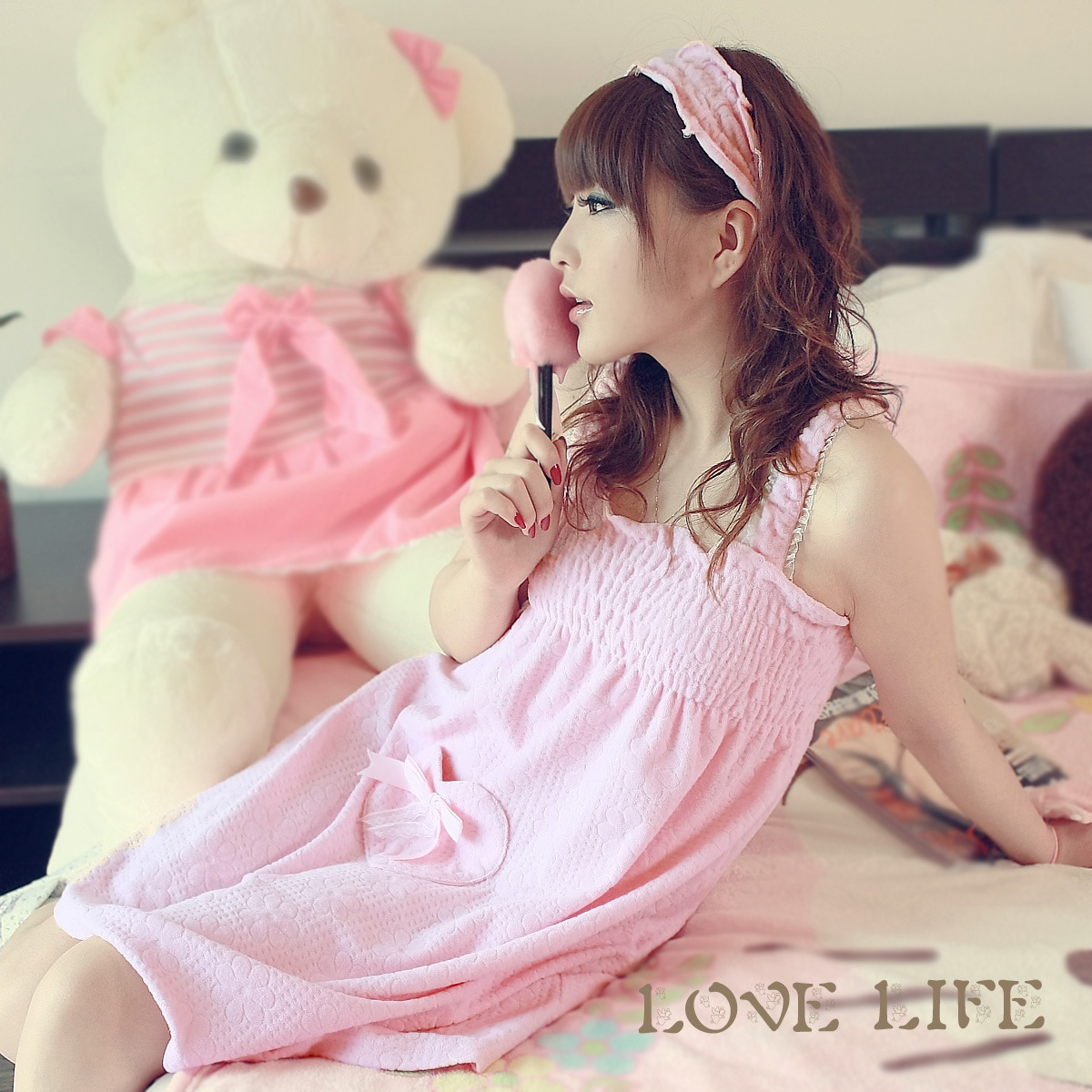 2g  sweetheart woven cotton jacquard toweled bathoses 2 piece set sleepwear lounge