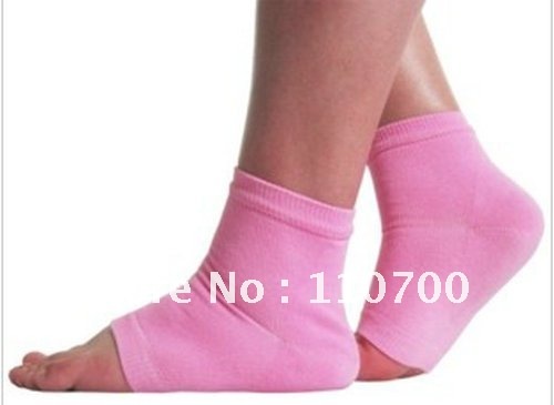 2Pairs/lot CPAM free shipping  gel socks Moisturizing gel Heel Socks prevent foot heel cracked  foot care
