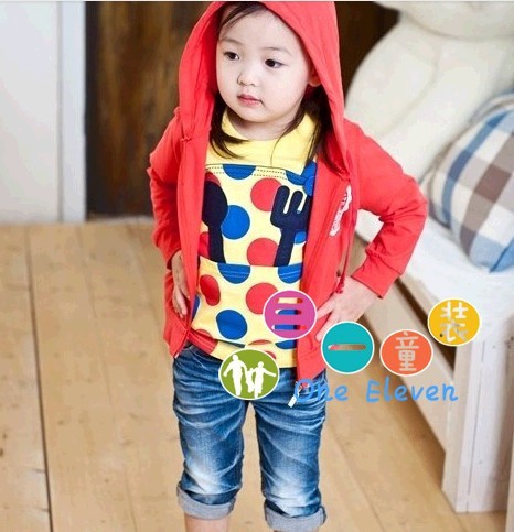 2PC/lot new spring solid color baby girls and boys fleece long sleeve zipper cardigan jacket