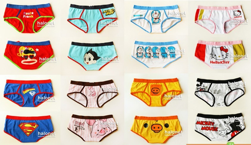 2pcs Cartoon lovers underwear cotton ladies with lower triangular pants briefs