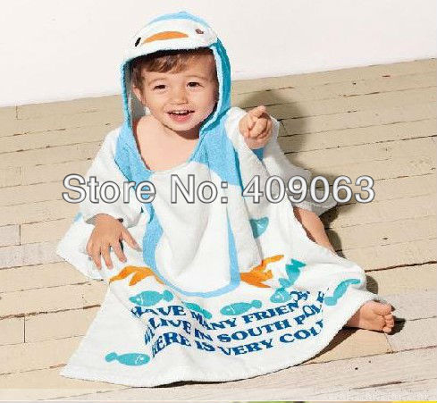 2pcs/lot cartoon baby bathrobe kid's bath towel children's cloak baby hooded towel beachwear free shipping