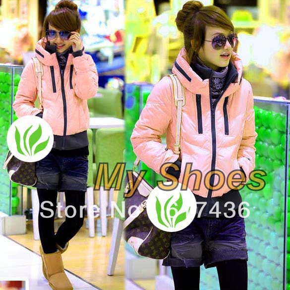 2pcs/lot free shipping Korean Fashion Women's Jacket Candy Color Short Coat padded jacket Outerwear 8095