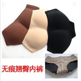 2pcs/lot Free shipping One piece seamless butt-lifting panties with bottom pad