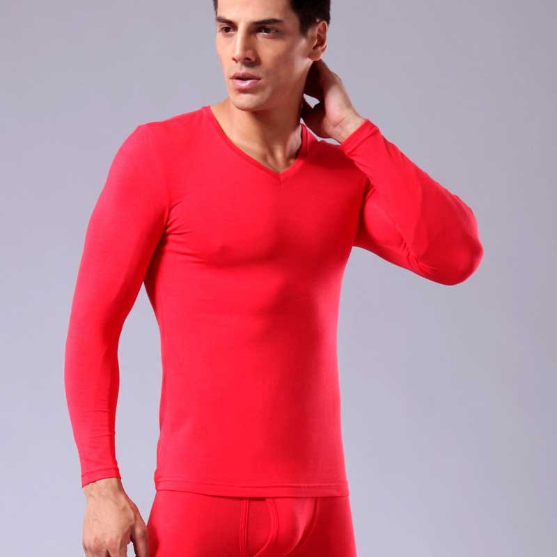 2pcs/lot Intouch thermal underwear modal male long johns men's red