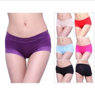 2pcs/lot Modal Women's waist lace bottom crotch of cotton underwear/Random color