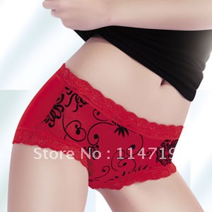2pcs/lot wholesale 2012 NEW Hot Sale bamboo fibre women's lady's sistance  RED panties mid waist 100% cotton trunk FREE SHIPPING