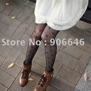 2pcs/lot women's butterfly jacquard fishnet pantyhose legging stockings