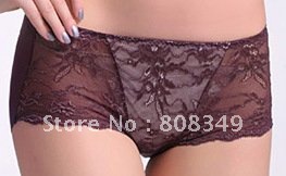 2pcs set Sexy Lady Lace Big size XL/XXL Underwear Cozy Lingerie Panties Briefs jujube /Black /light purple free shipping