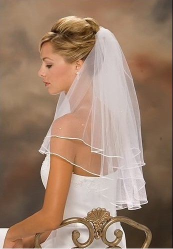 2t white or Ivory Wedding Bridal elbow Satin Edge Veil with comb