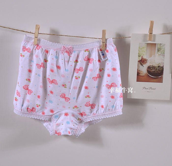 3 - 10 spring and summer female child panties modal boxer panties four angle panties