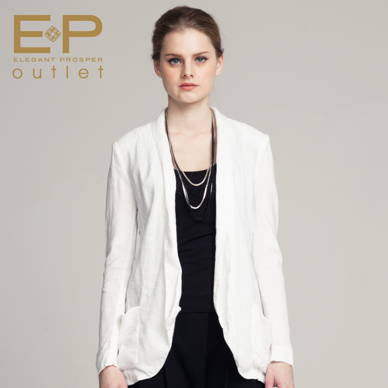 3.12 women's ep 2013 spring and summer fashion white linen outerwear suit