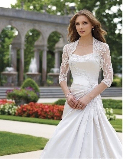 3/4 sleeve lace jacket Wedding Bridal dress Bolero/shrug coat charming