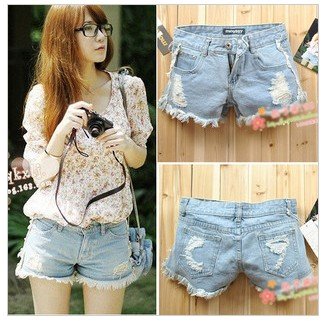 3,754 Korean ladies ' summer of 2012 new tassel Flash hole fashion low waist jeans hot pants shorts