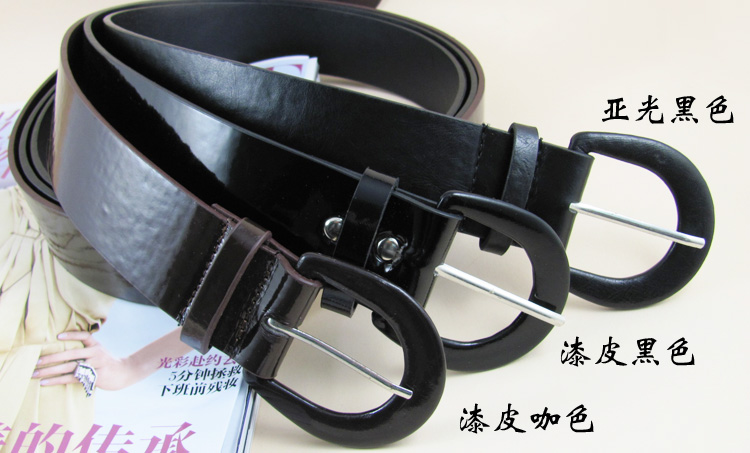 3.8 wide belt women's d shape buckle japanned leather brown circled women's clothes strap outerwear wide belt