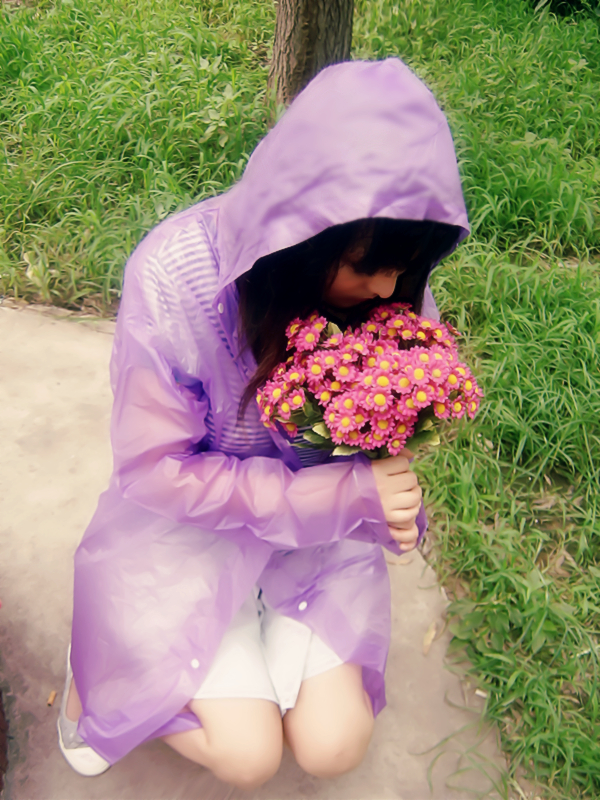3.99 ! fashion light adult raincoat translucent poncho raincoat