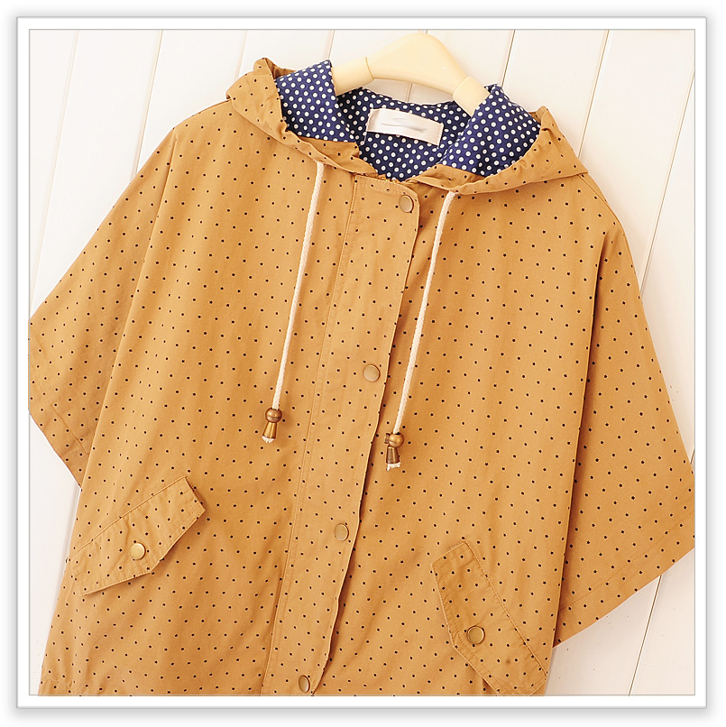 3 baos shop pattern sweep drawstring with a hood zipper cloak