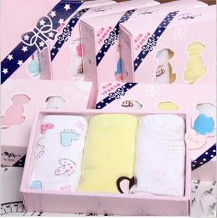3 box blessdog blue 100% cotton child panties trigonometric male female child panties