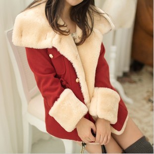 3 colors of autumn and winter new Korean Slim thin double-breasted College Wind wool coat jacket women 9118N111