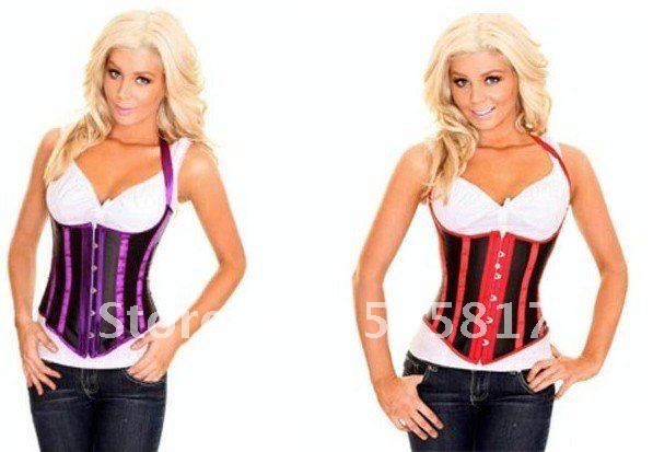 3 colors! Red purple white Sexy underbust corset shaper Women party costume sexy bodusuit lingeries Wholesale retail QM831