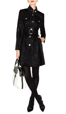 3 colour Retail Belted trench coat with French lace front panels overcoat/outerwear CN005