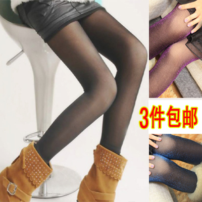 3 double meat thermal thickening legging stockings autumn and winter plus velvet meat plus size female ankle length trousers